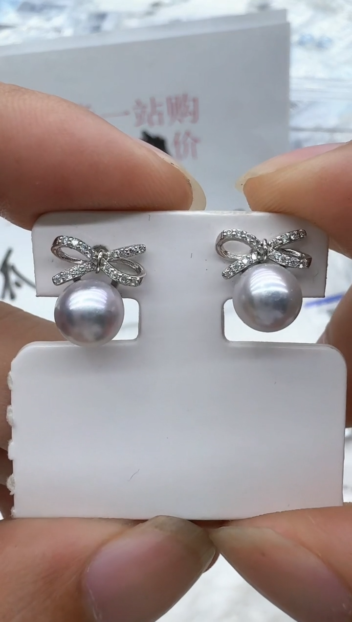 【闪购商品】海水珍珠耳饰银S925镶嵌清货