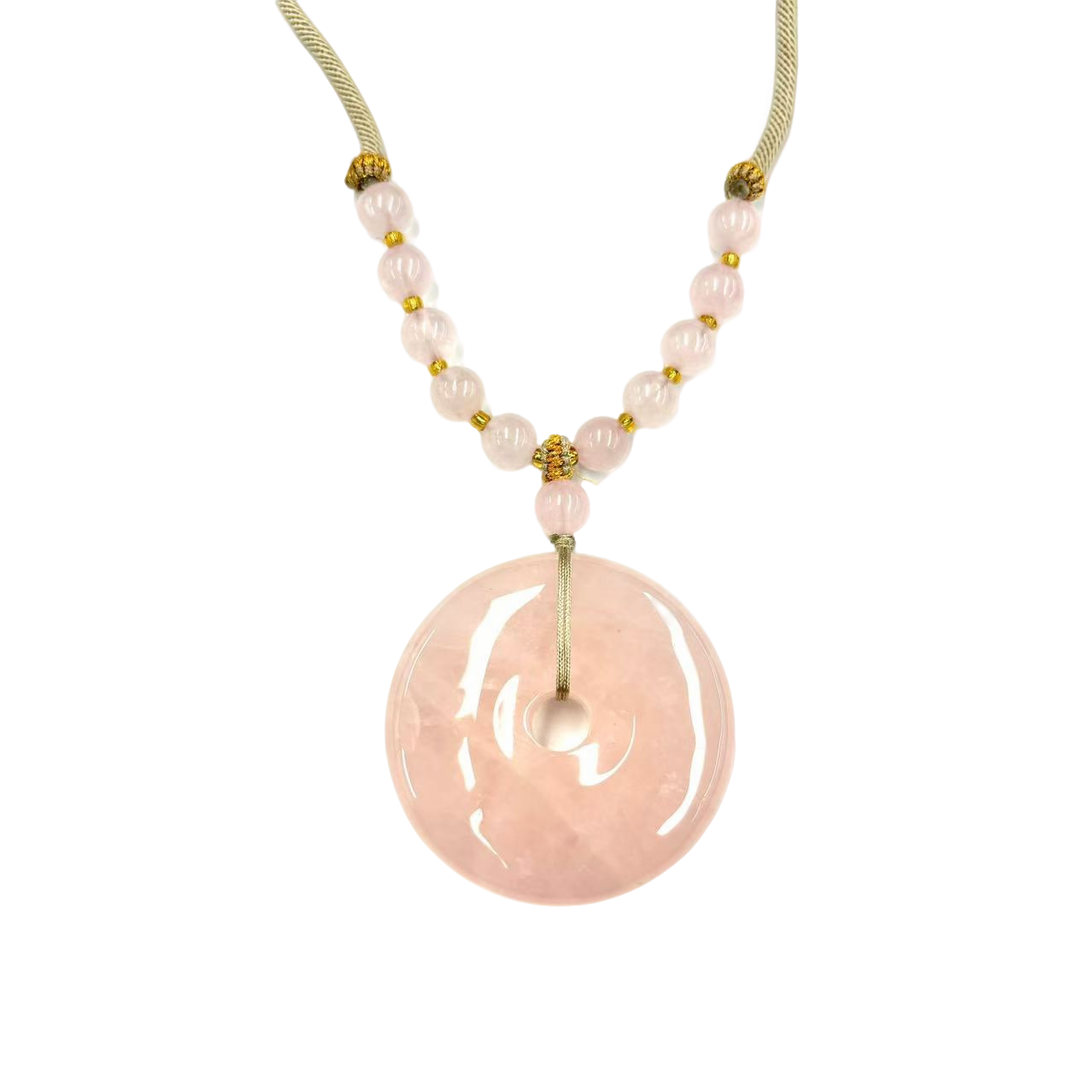 y2548-国风设计款冰花芙蓉晶粉水晶平安扣毛衣链-赠礼盒