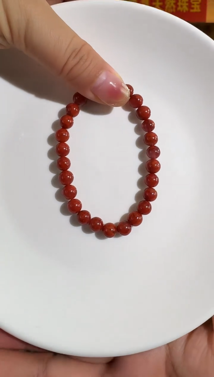 未镶嵌手串南红玛瑙6-6.5mm火焰纹单圈手串多样性发一