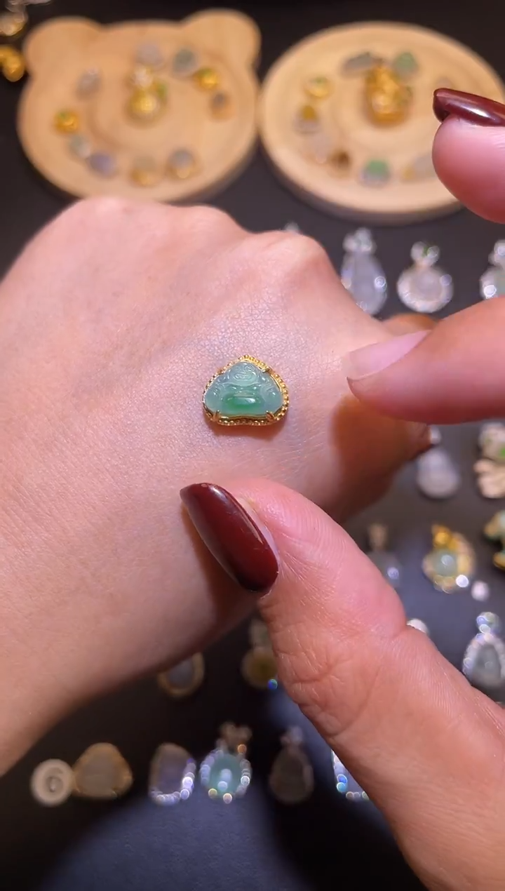 吊坠(不含链)银S925镶嵌翡翠1