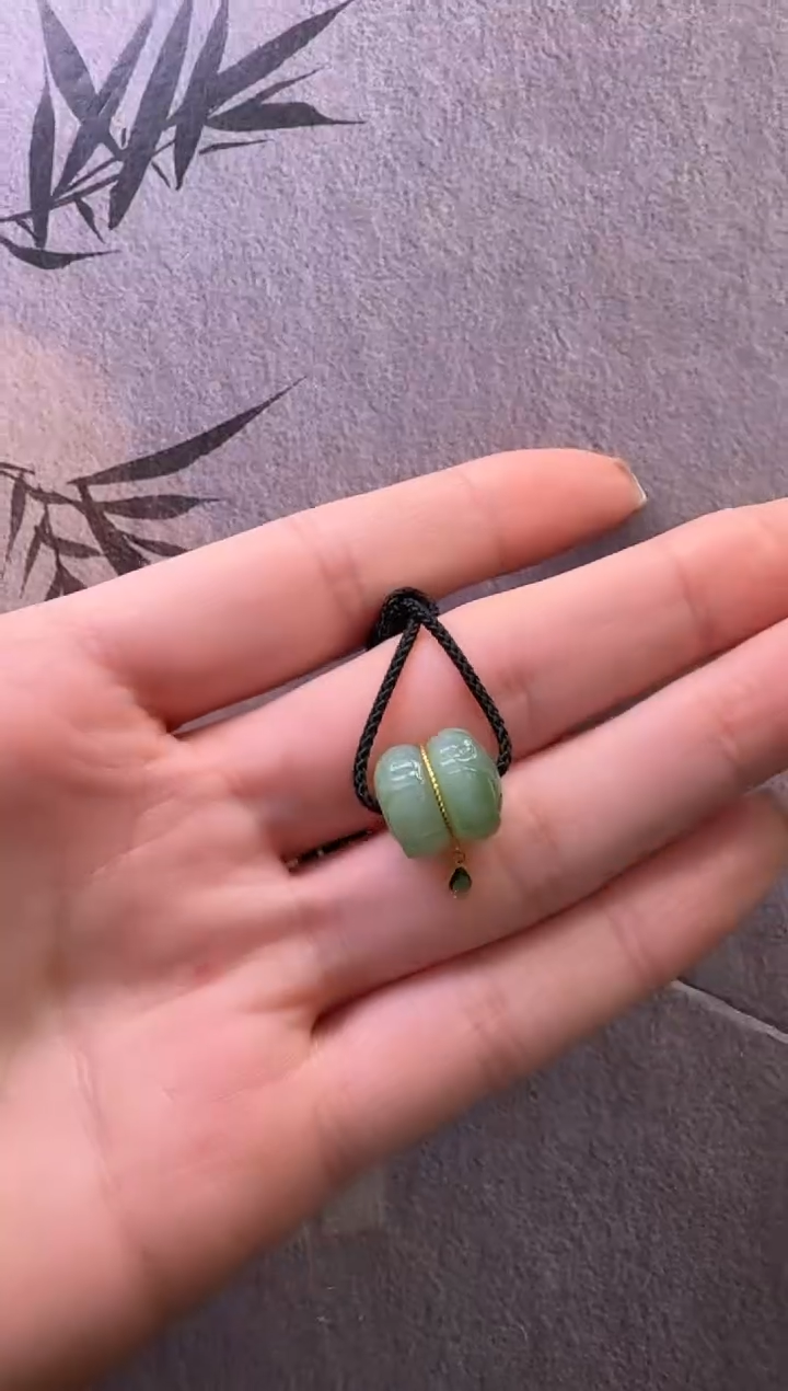 【闪购商品】和田玉（碧玉）吊坠未镶嵌并蒂莲吊坠