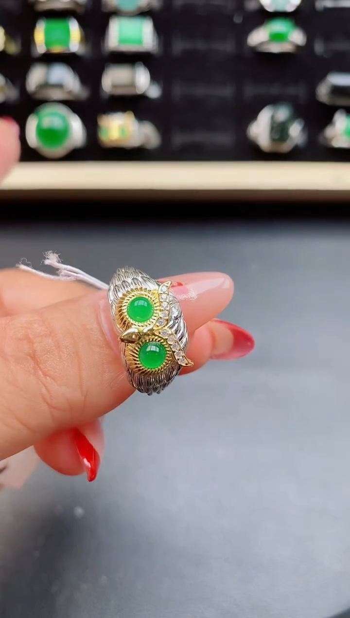 【闪购商品】翡翠戒指银S925镶嵌5080550