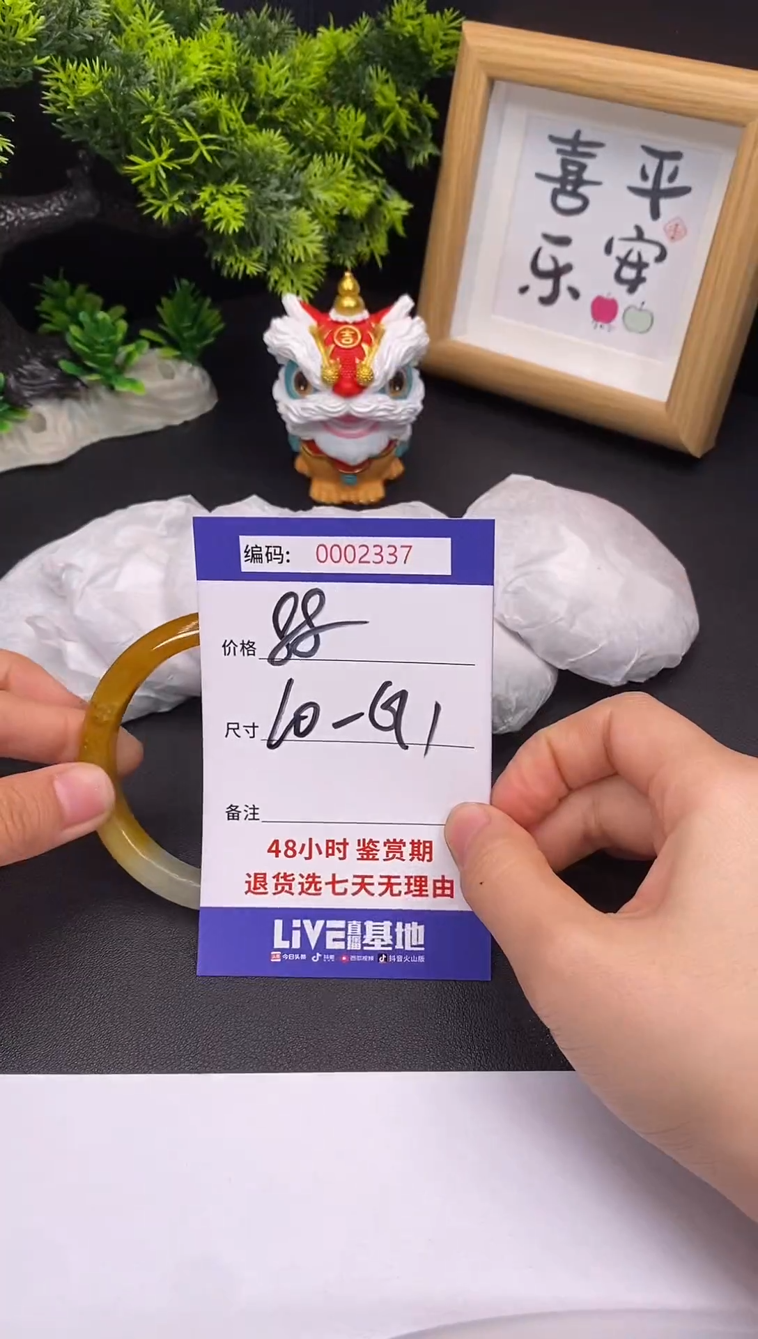 未镶嵌手镯翡翠0002337