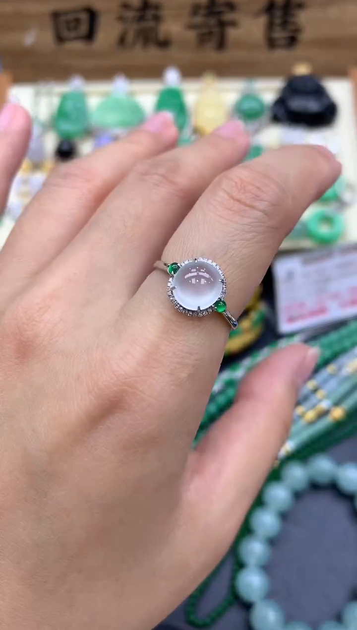 【闪购商品】翡翠戒指18K金镶嵌345-中国好珍宝