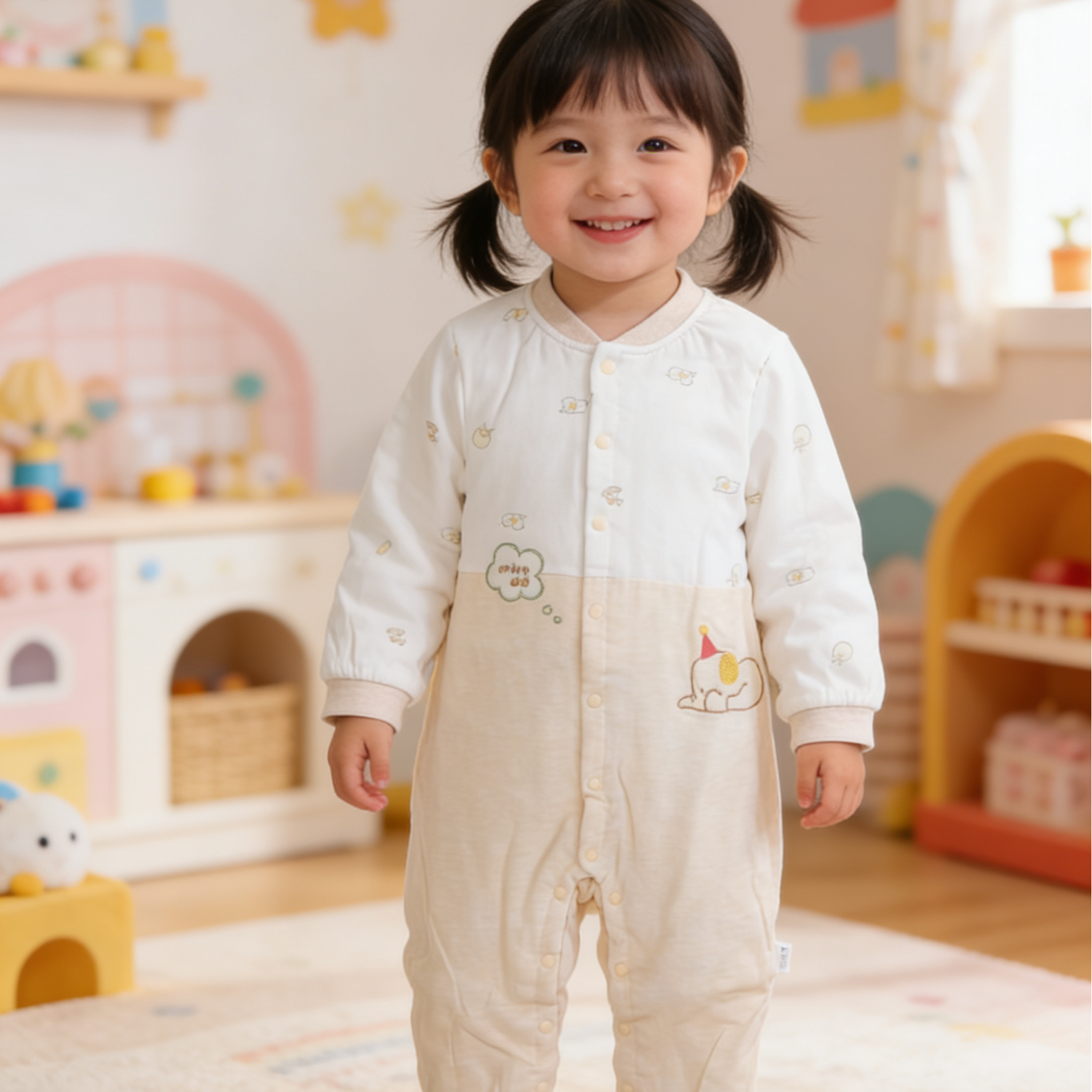 萌宠小象加棉哈衣连体