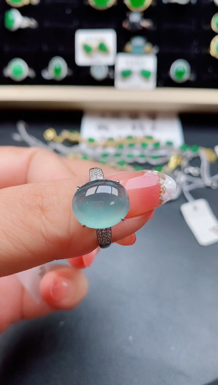 【闪购商品】翡翠戒指银S925镶嵌50850