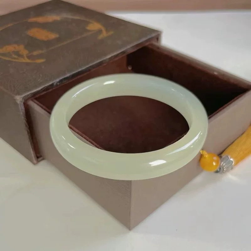 【新粉专属】新疆料  天然和田玉晴水蜂蜜水正圈手镯13-14mm