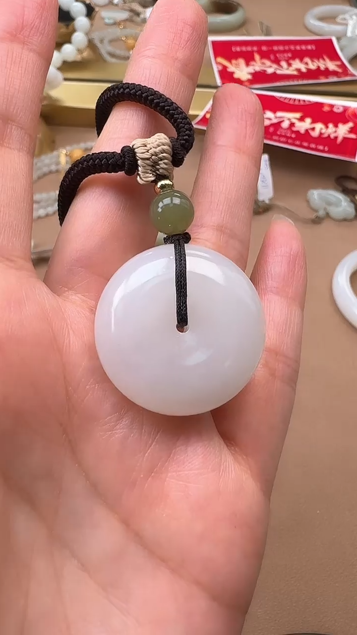 【闪购商品】和田玉吊坠未镶嵌1395 30mm平安扣