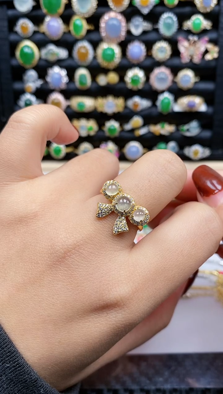 银S925镶嵌戒指翡翠182