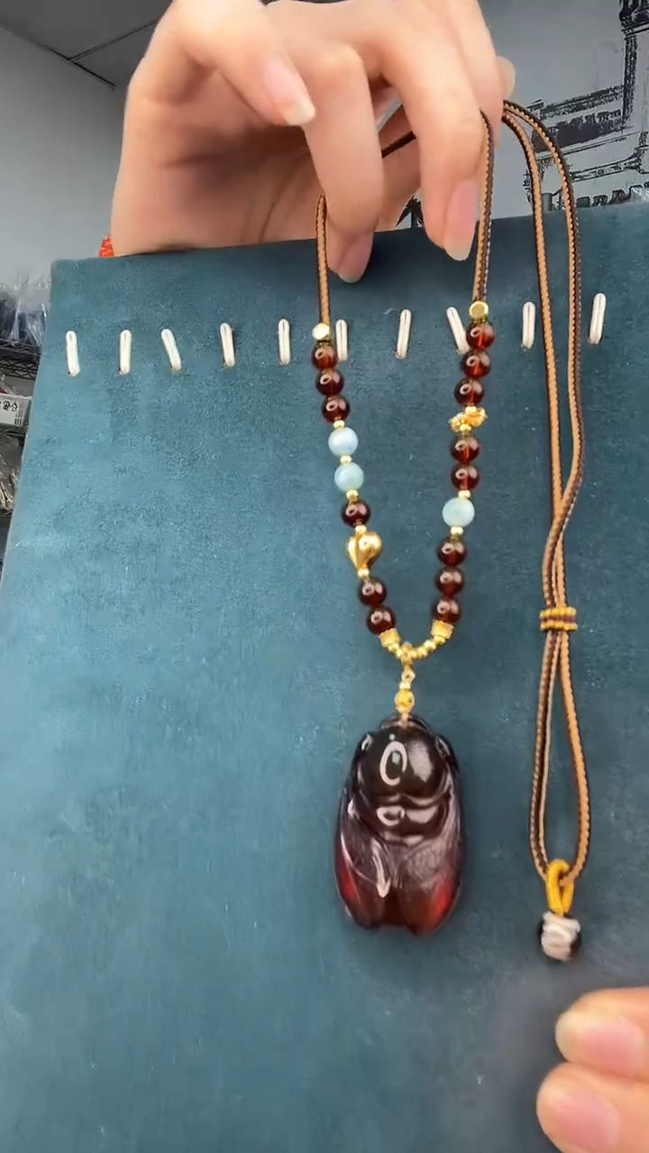 裸石琥珀未镶嵌A3027红蓝珀