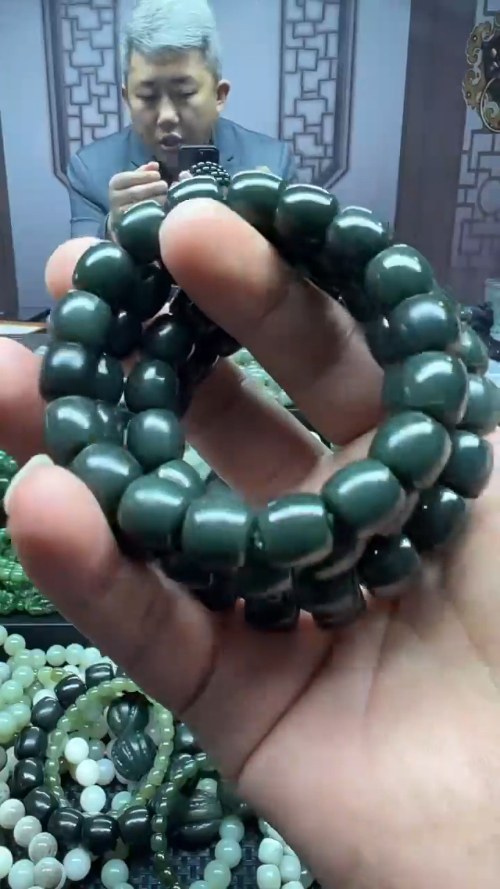 【闪购商品】和田玉手串未镶嵌沙枣清直切卡12多样性拍一发一