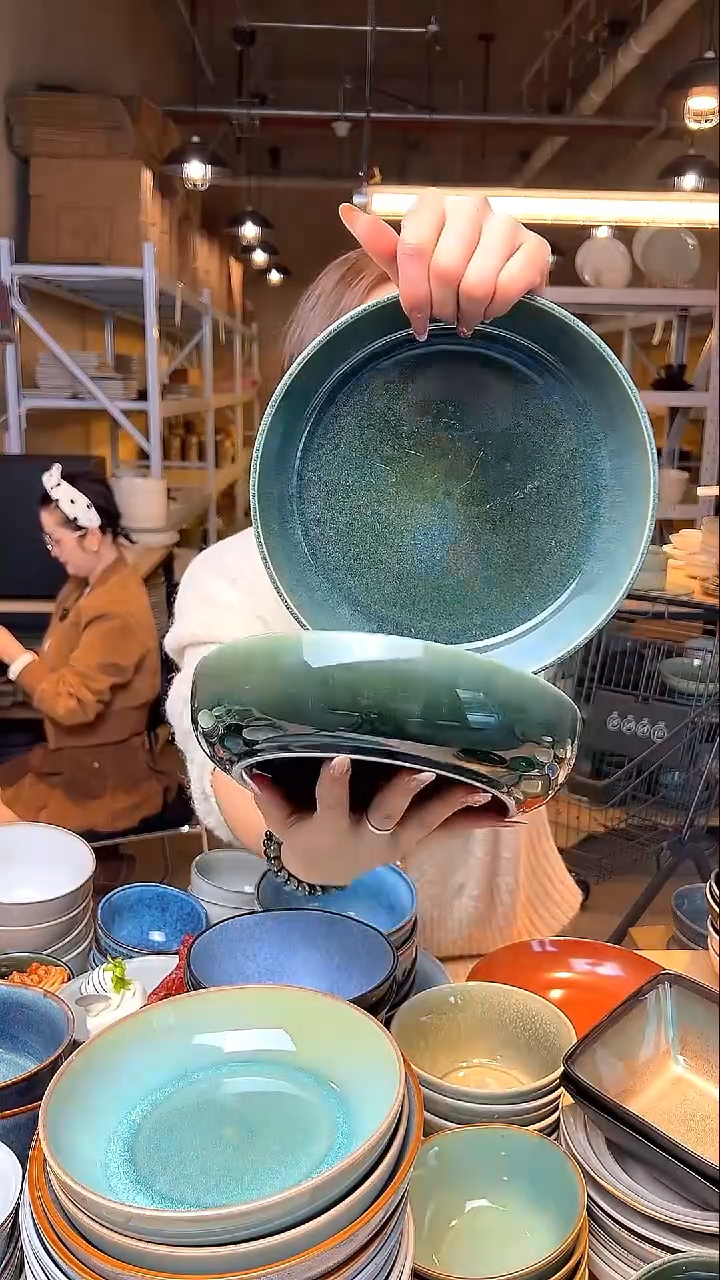 瓷23【瑕疵】外贸尾货窑变釉下彩