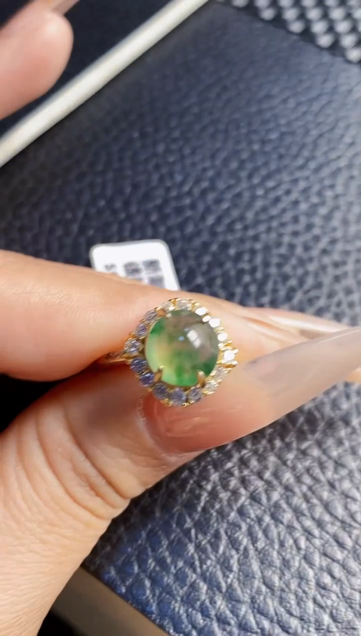 银S925镶嵌戒指翡翠3005