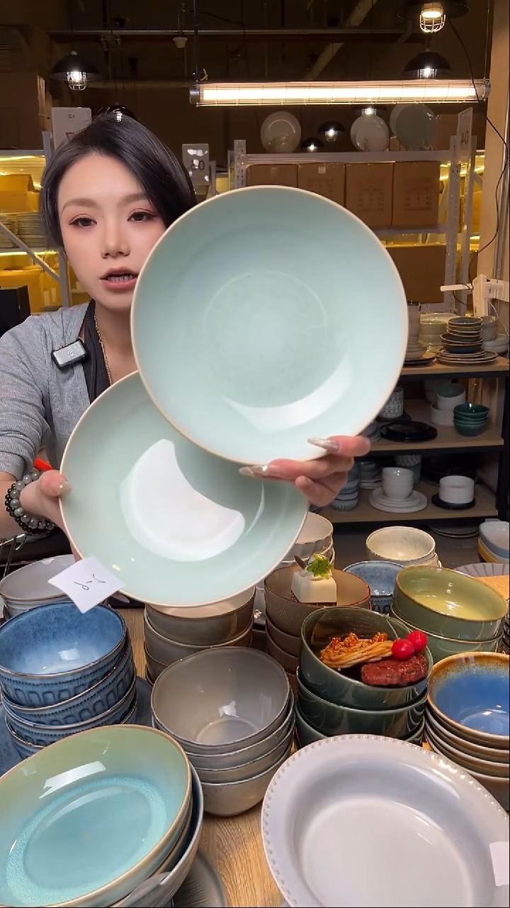 瓷34外贸尾货窑变釉下彩默外微瑕