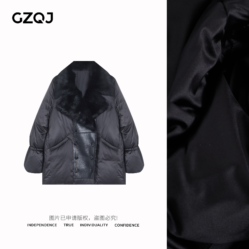 老琴私服【童话王国】托斯卡纳绵羊皮皮草鹅绒服羽绒服外套9361（瑕）