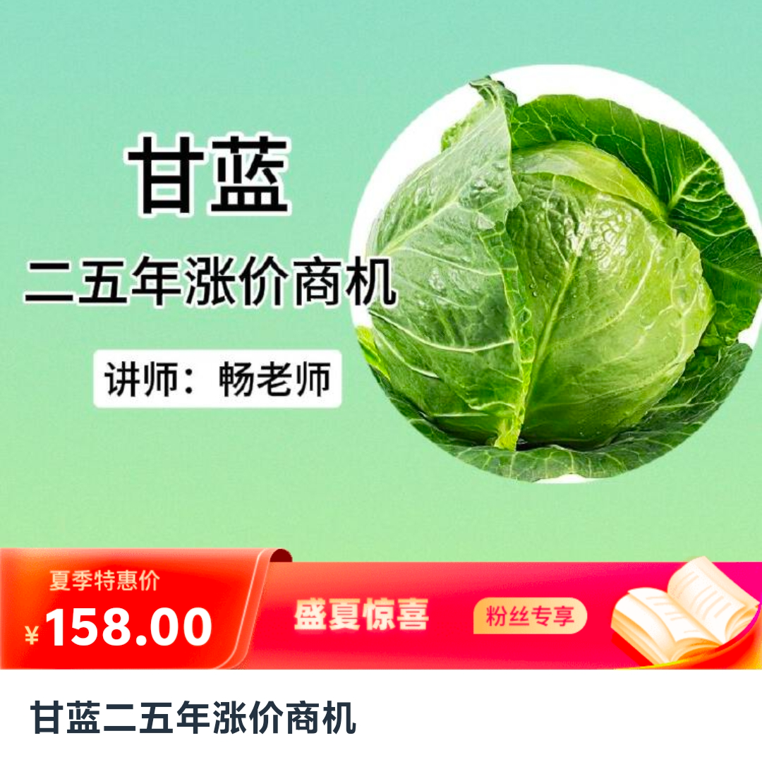 甘蓝二五年涨价商机