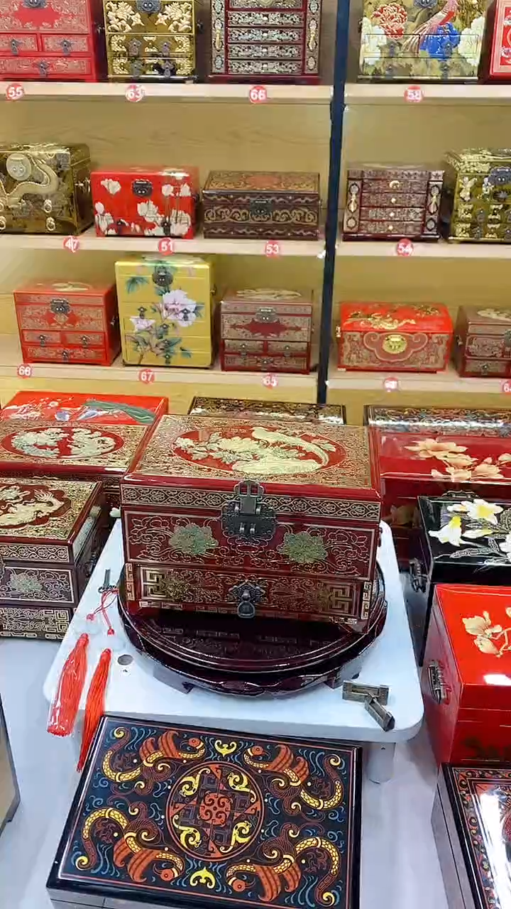 【闪购商品】23酒红三层铜丝贝壳镶嵌锦上添花