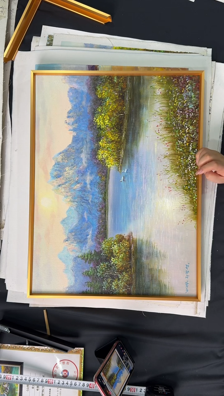 油画【原创·保真·带证书】朝鲜画家纯手绘油画--顺丰包邮--