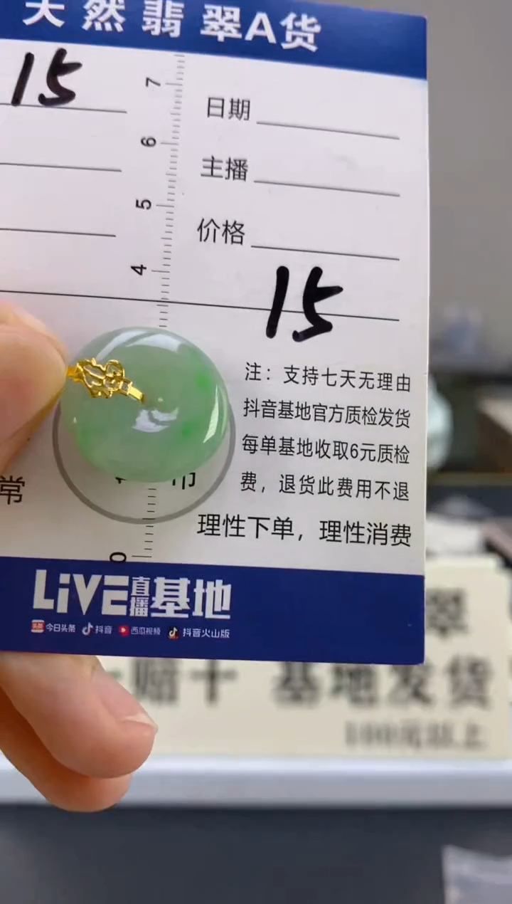 【闪购商品】翡翠颈饰18K金镶嵌天然A货翡翠