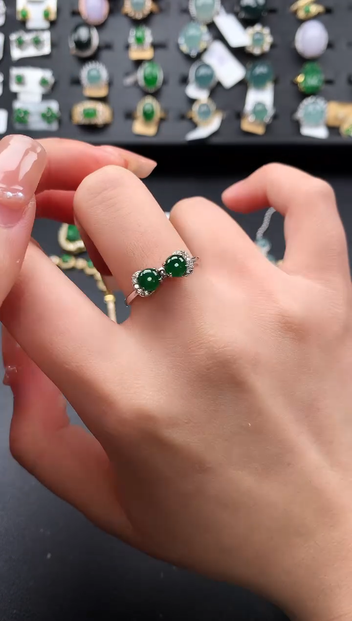 【闪购商品】翡翠戒指银S925镶嵌51241