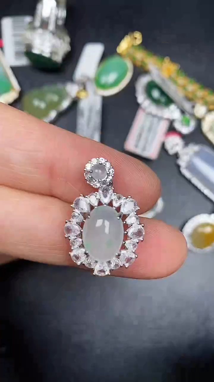 银S925镶嵌戒指翡翠3710