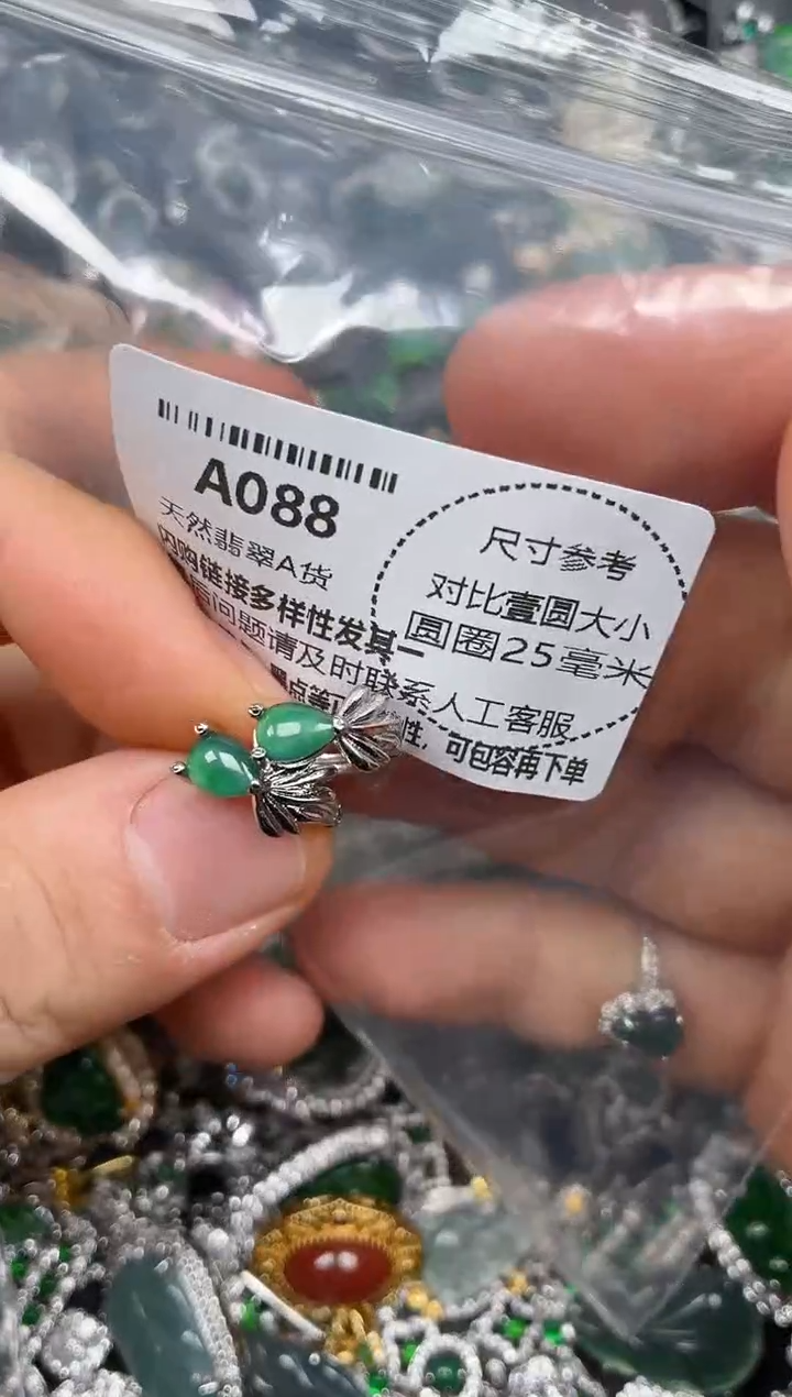 颈饰未镶嵌翡翠A088耳扣