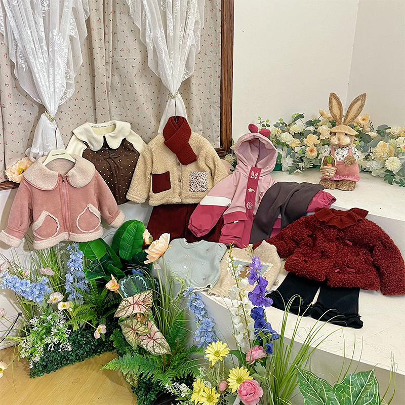 ①号25冬款断码浮力女童加绒组合单件棉服打底裤子