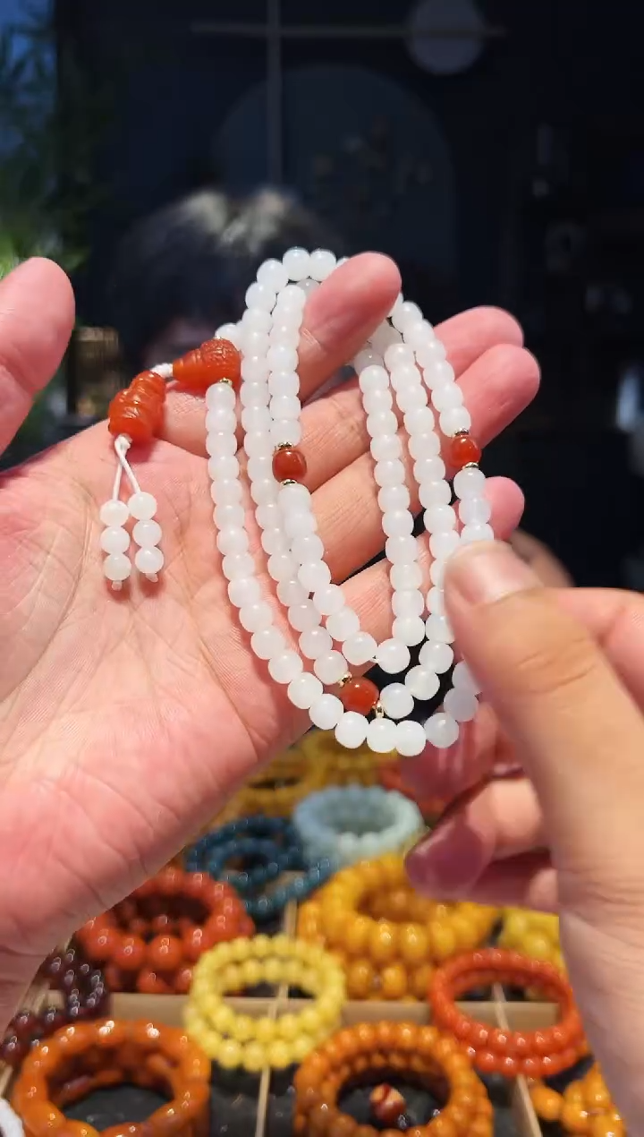 手串未镶嵌和田玉7+老型108