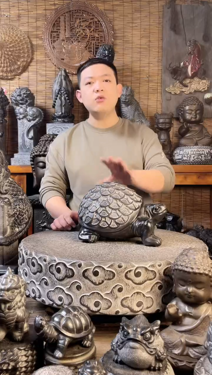 【闪购商品】30金钱龟天然青石雕刻