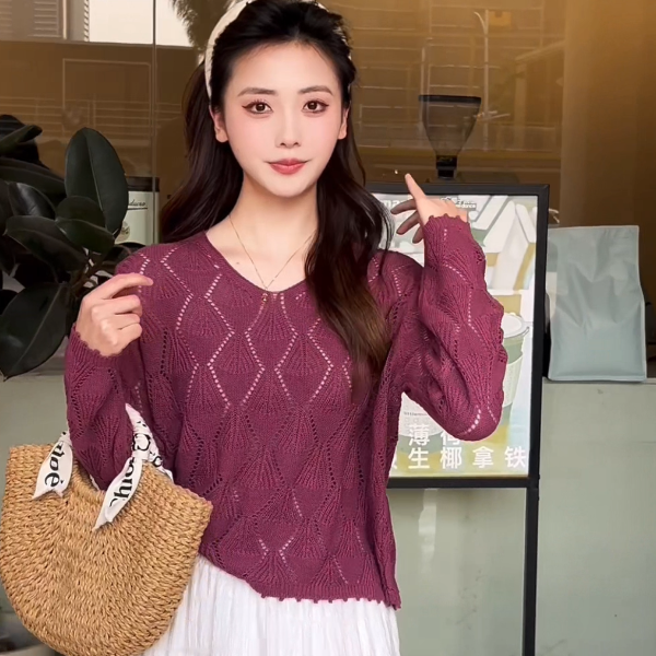 【紫气东来】2025新款薄款小香风紫薇格格新款气质针织衫上衣女爆款