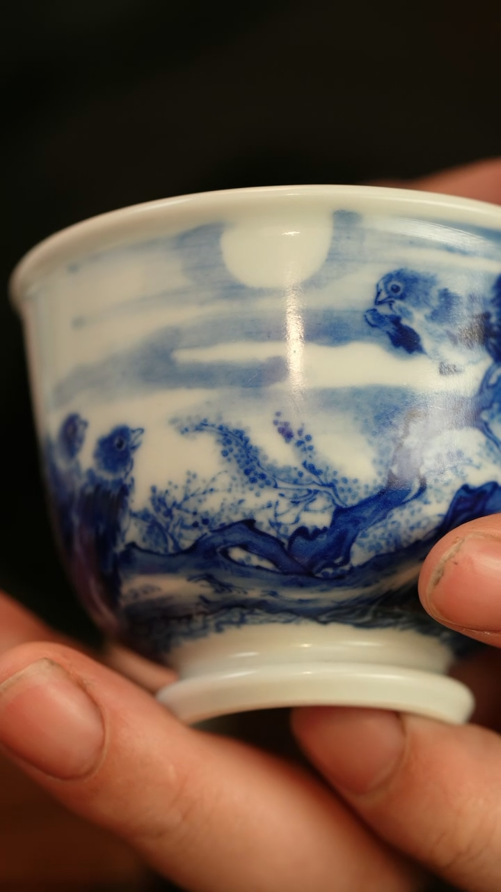 【闪购商品】仿王步青花经典小鹰小高足