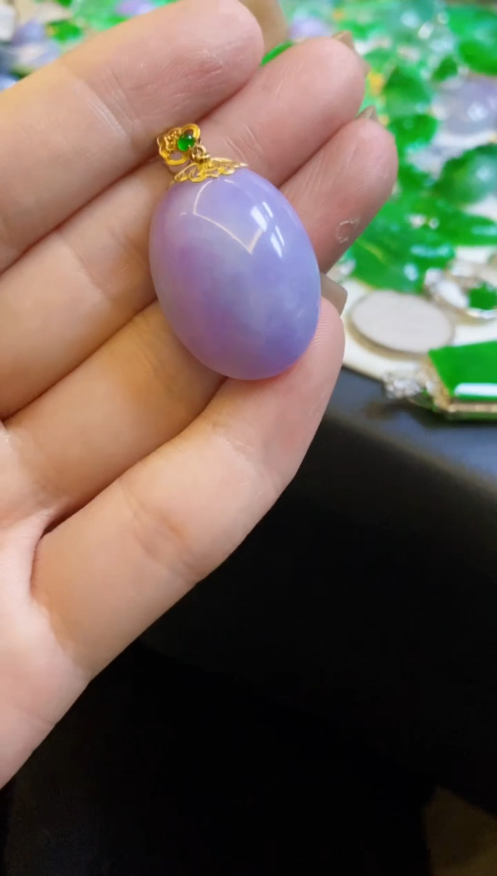 【闪购商品】翡翠颈饰18K金镶嵌吊坠