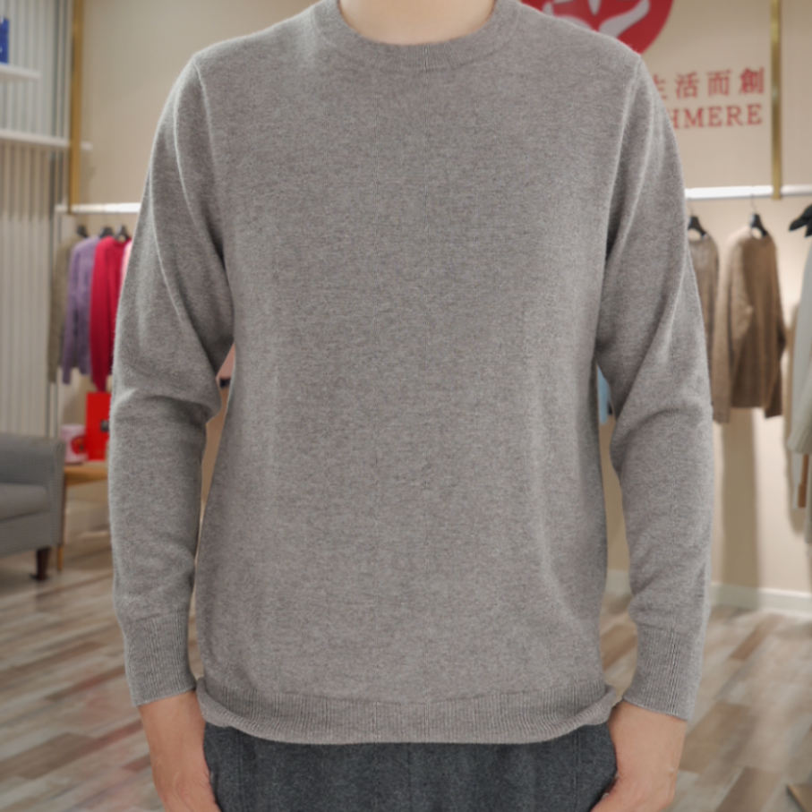 圆领纯色男士羊绒衫RLM99-214