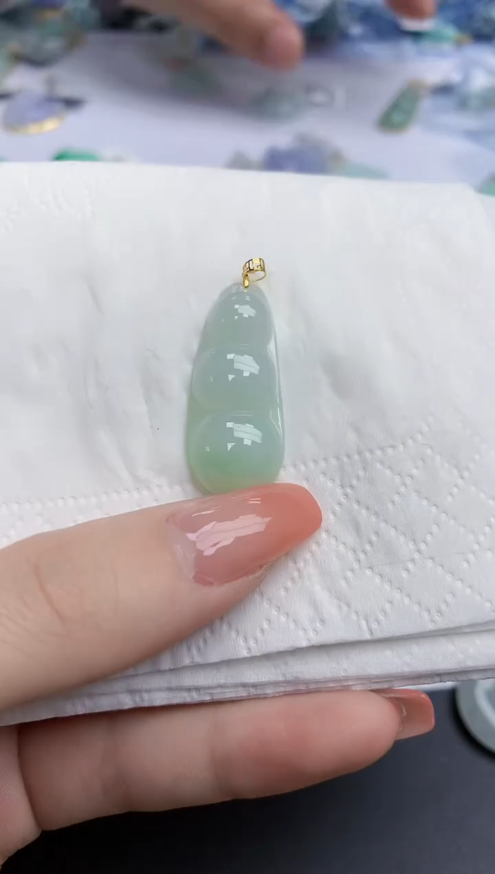 【闪购商品】翡翠颈饰18K金镶嵌天然缅甸翡翠A货