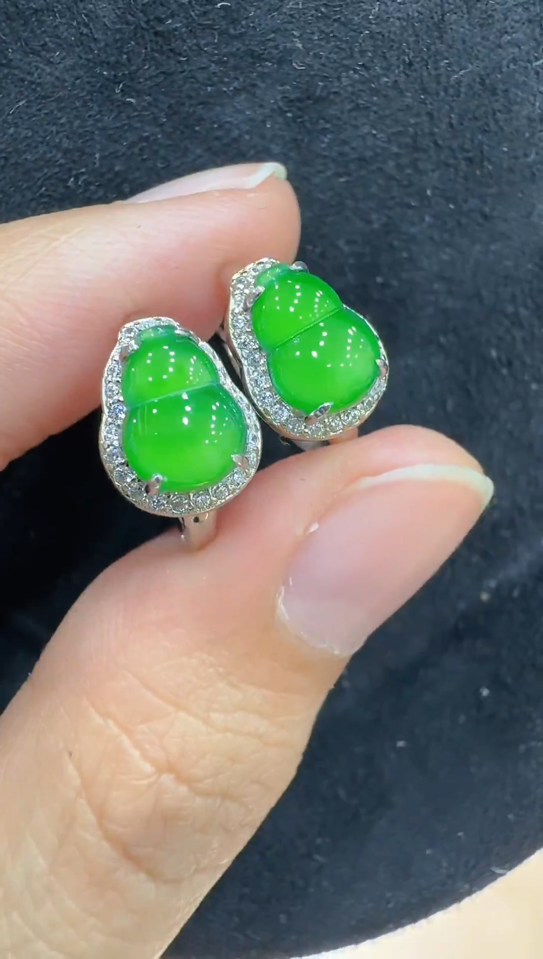 银S925镶嵌翡翠耳饰多样性团购发货一件