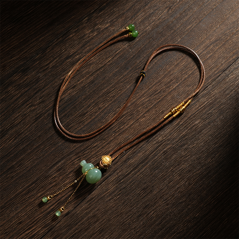 【老掌柜讲珠宝】和田玉/碧玉葫芦项链 B102901