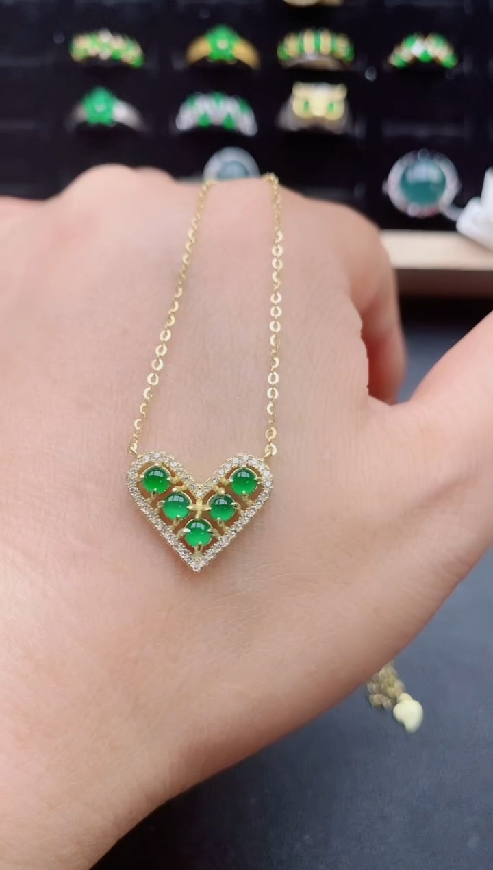 【闪购商品】翡翠吊坠(赠链)银S925镶嵌231321