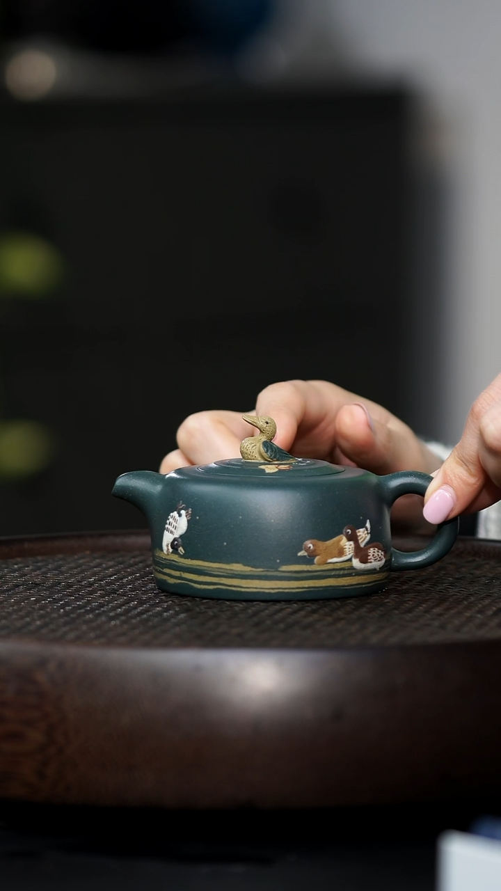 张**羽JCY-0034出水芙蓉-老墨绿泥-120cc