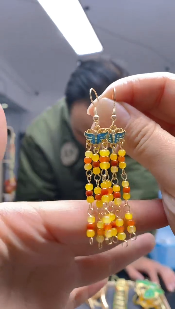 【闪购商品】翡翠耳饰合金0252翡翠耳钩