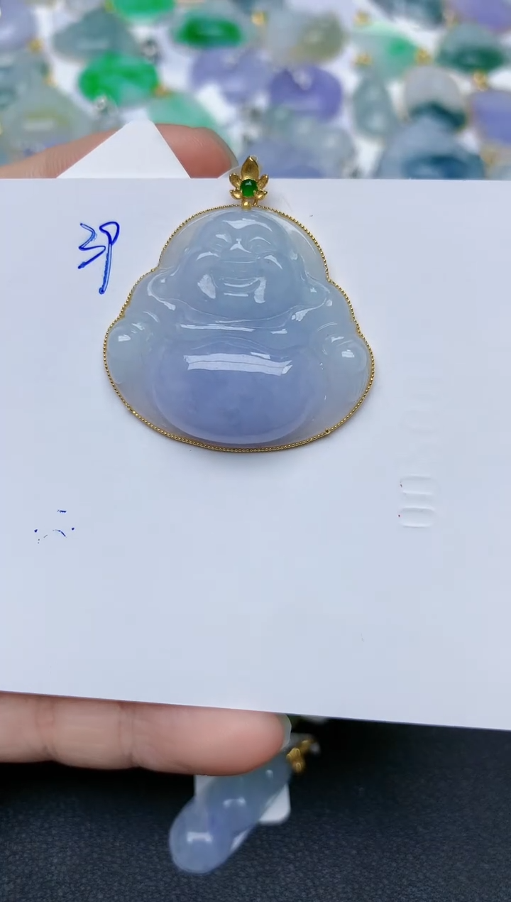 【闪购商品】翡翠颈饰18K金镶嵌天然翡翠A货    