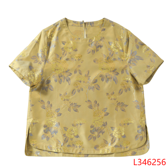 【小水专属】 黄色 山茶花花罗 上衣 346256