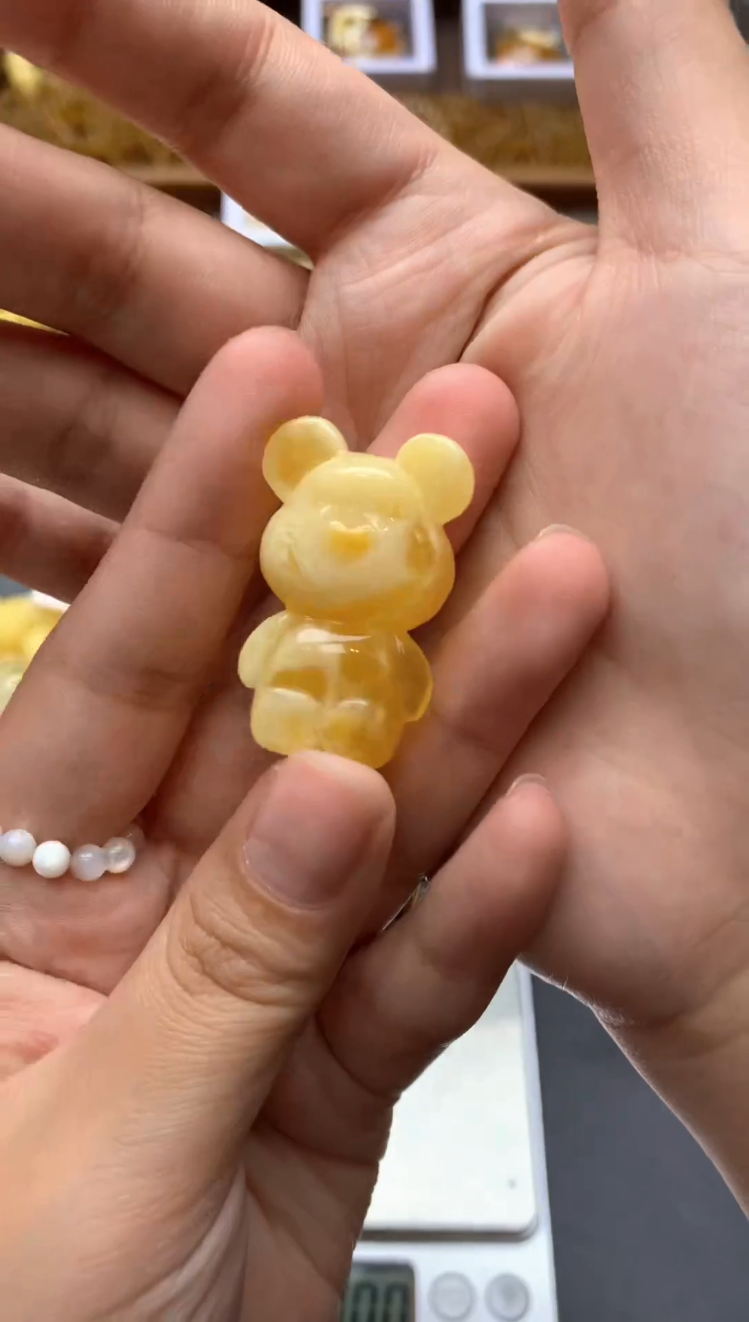 【闪购商品】琥珀珠宝奇石未镶嵌088琥珀蜜蜡花粉有纹小坑介意勿拍