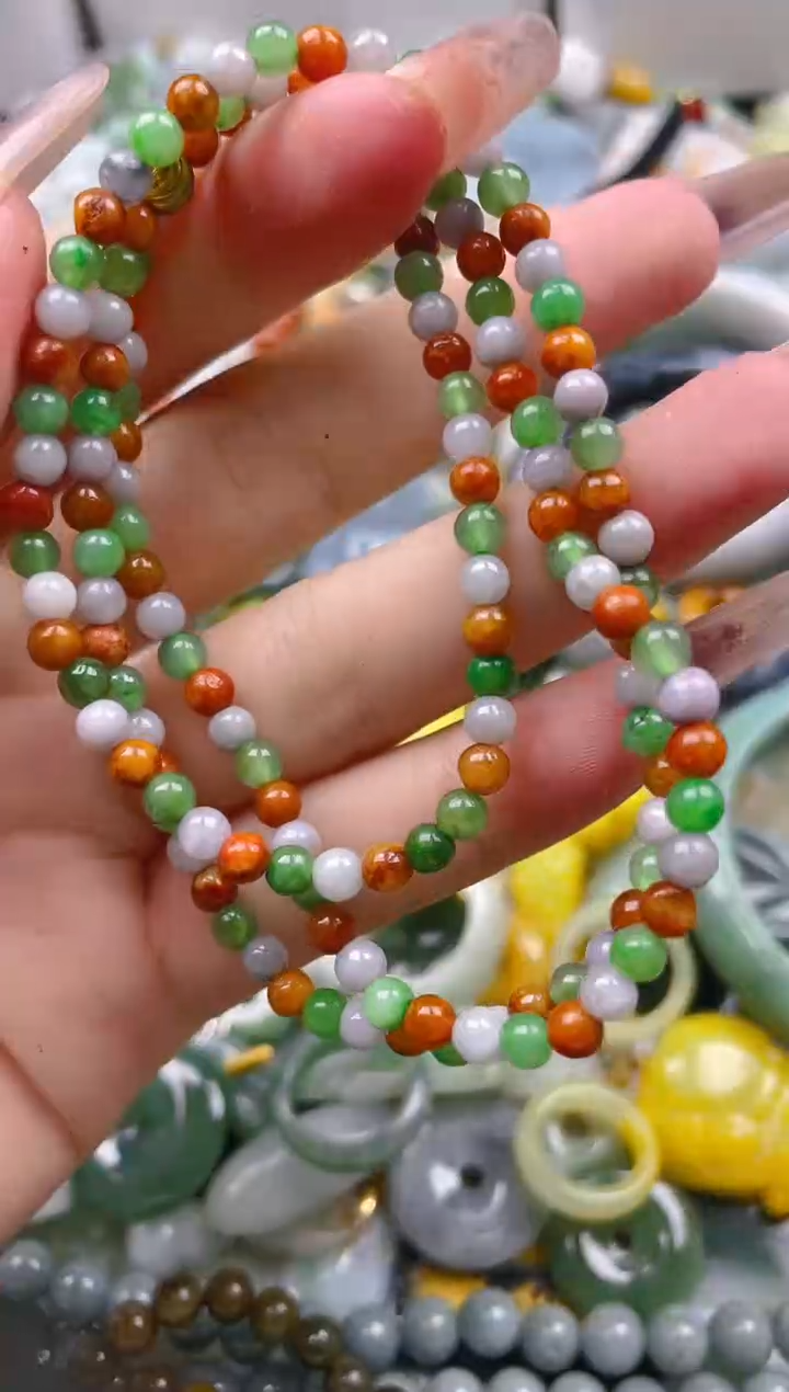 【闪购商品】翡翠颈饰未镶嵌4MM/F/翡翠A货一图一物