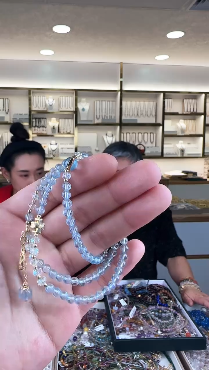 【闪购商品】海蓝宝石颈饰未镶嵌手串库存有限 售完即止