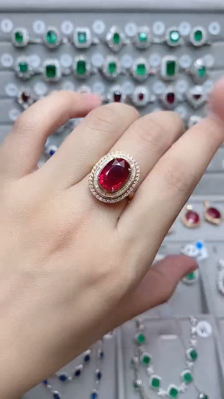 【闪购商品】碧玺18K金戒指18K金镶嵌·