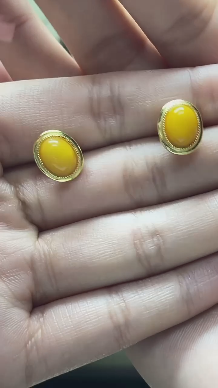 【闪购商品】蜜蜡耳饰银S925镶嵌蜜蜡耳饰多人701107#