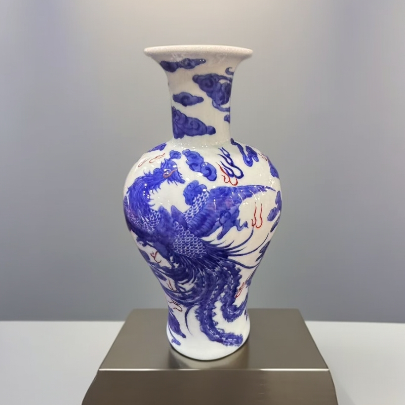 景德镇陶瓷龙凤赏瓶A13