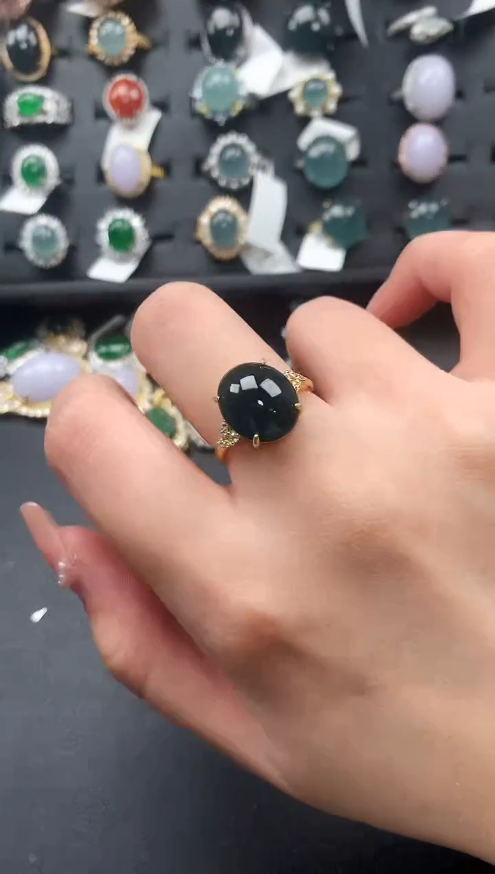 【闪购商品】翡翠戒指银S925镶嵌52141