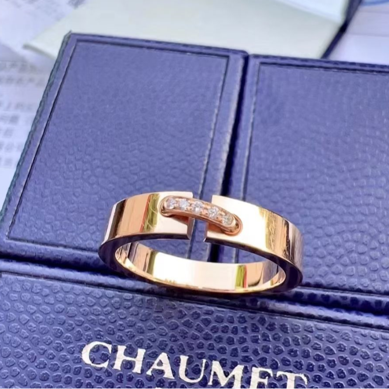 99新 Chaumet/尚美 小花6枫缘系一生系列 18k玫瑰金5钻戒指 50码