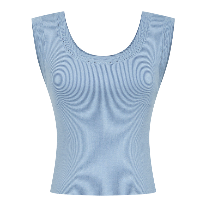 【婷婷专属】曼德诗纯色内搭新款冰感纱百搭通勤毛织背M729010926